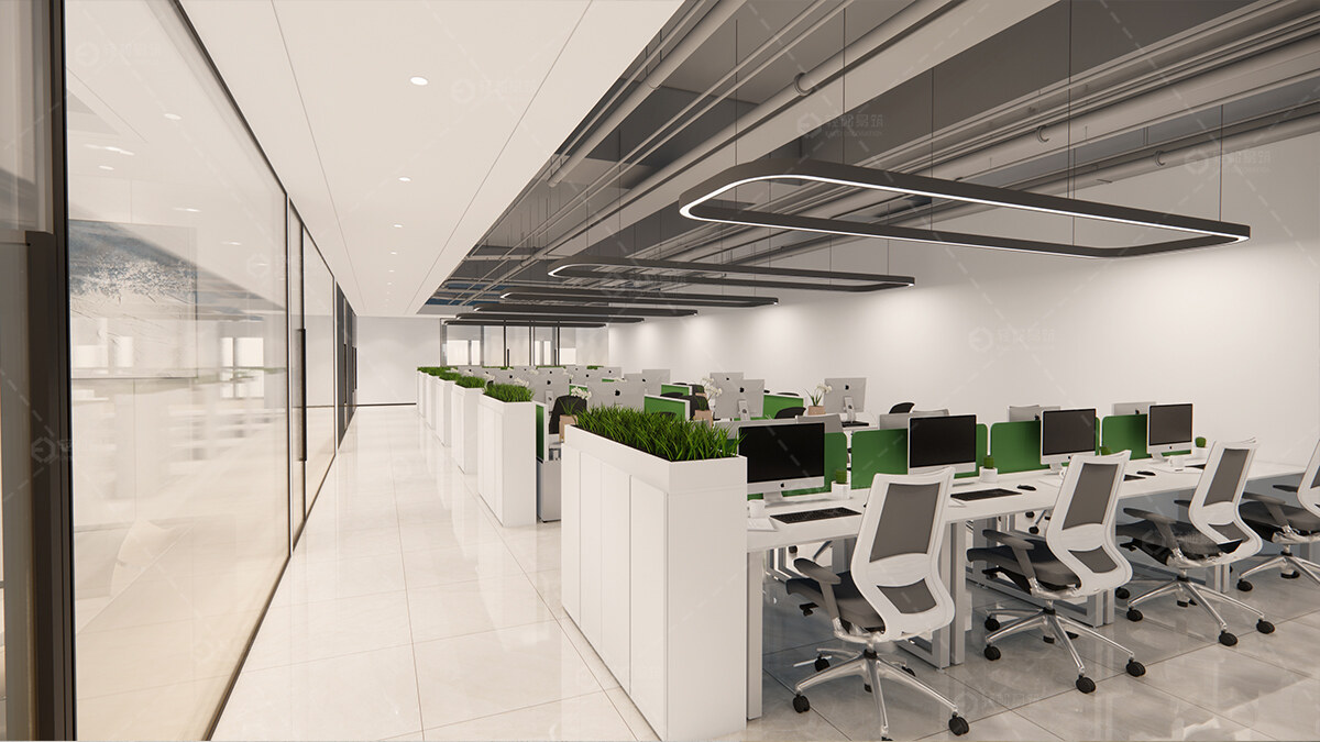 浦東新區芯片開發公司辦公室裝修設計-第2張圖片-上海古都建筑設計集團