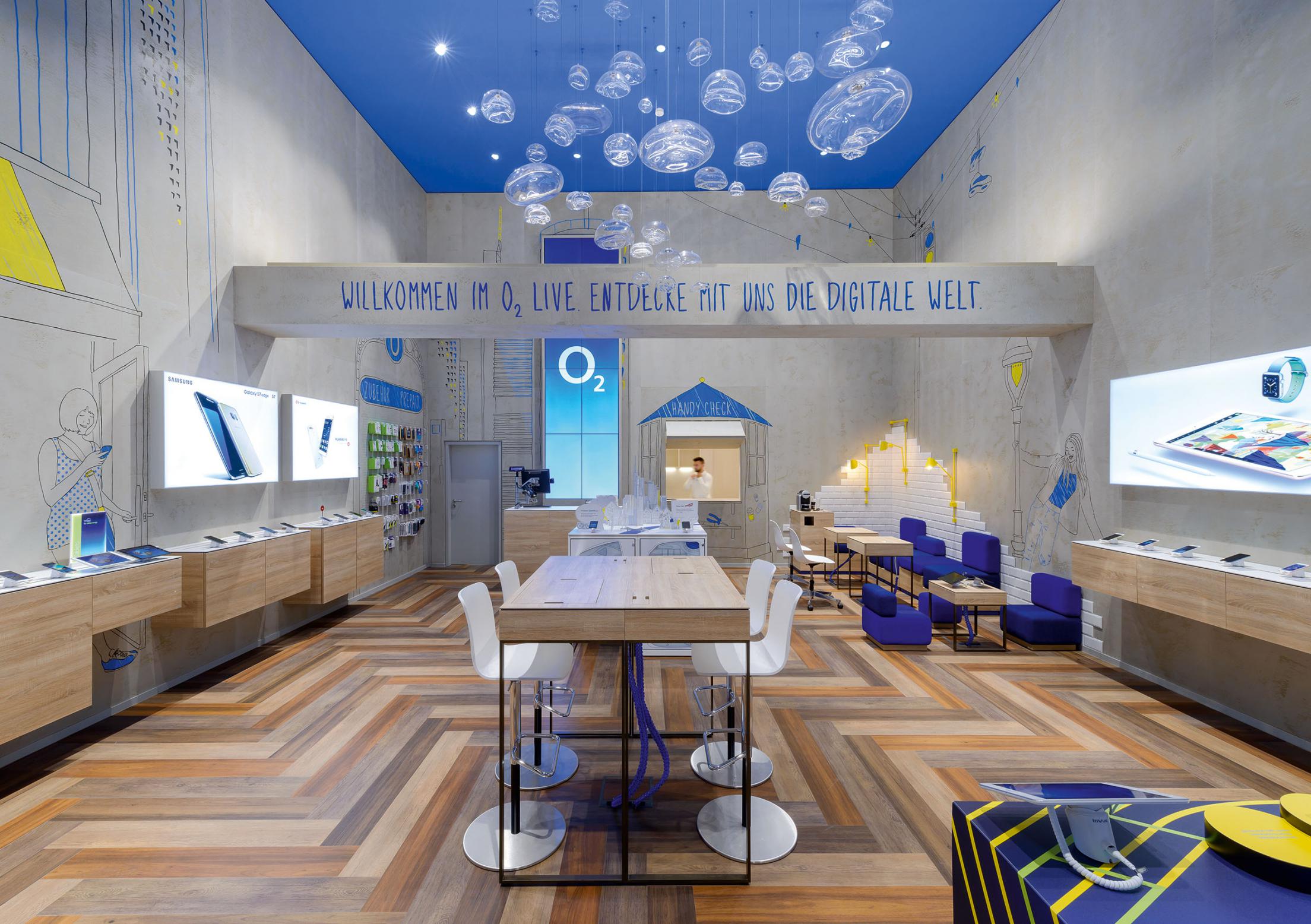 普陀區90平藍白色調手機營業廳辦公室裝修設計-第3張圖片-上海古都建筑設計集團