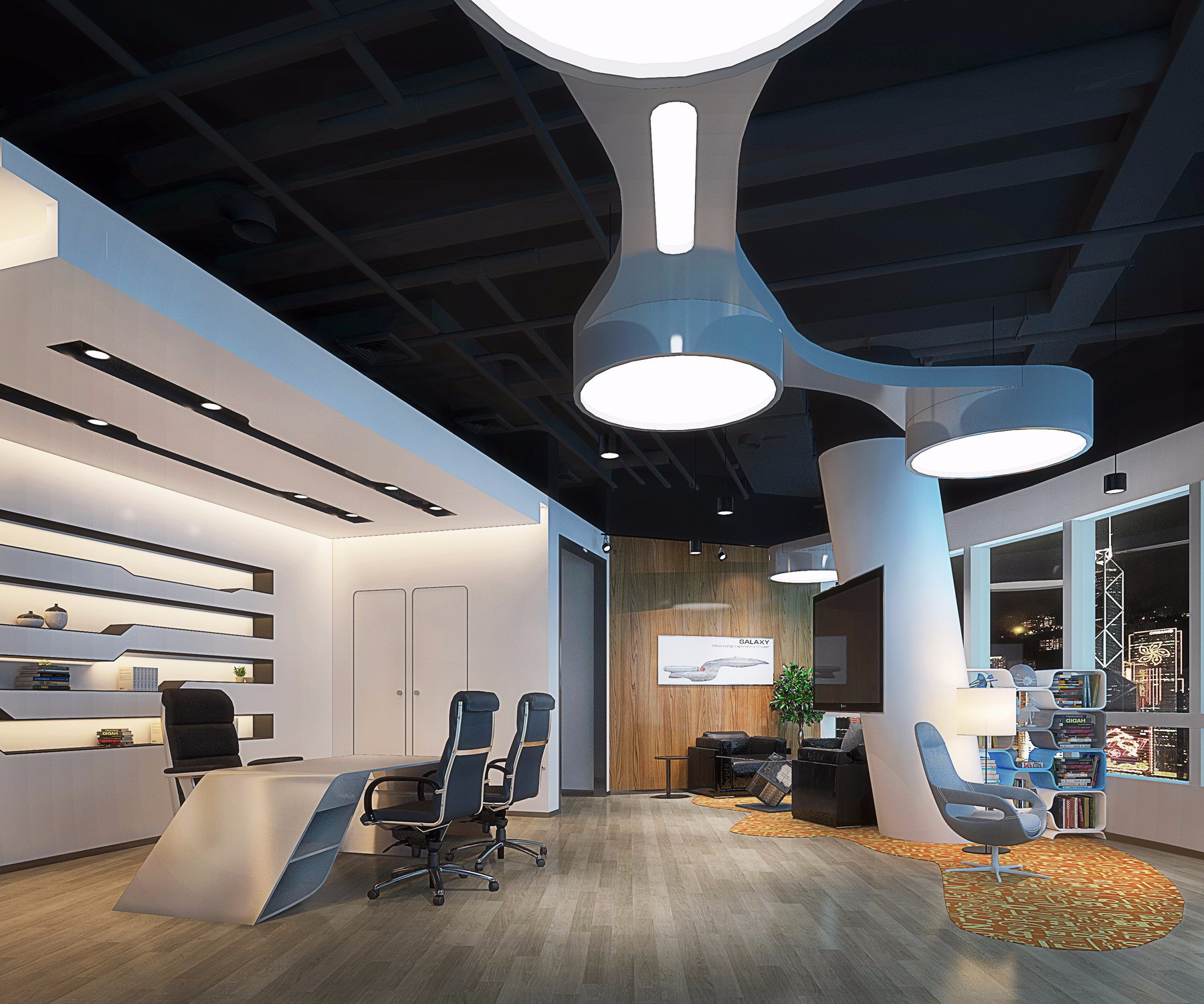現代科技風格辦公室裝修設計-第1張圖片-上海古都建筑設計集團