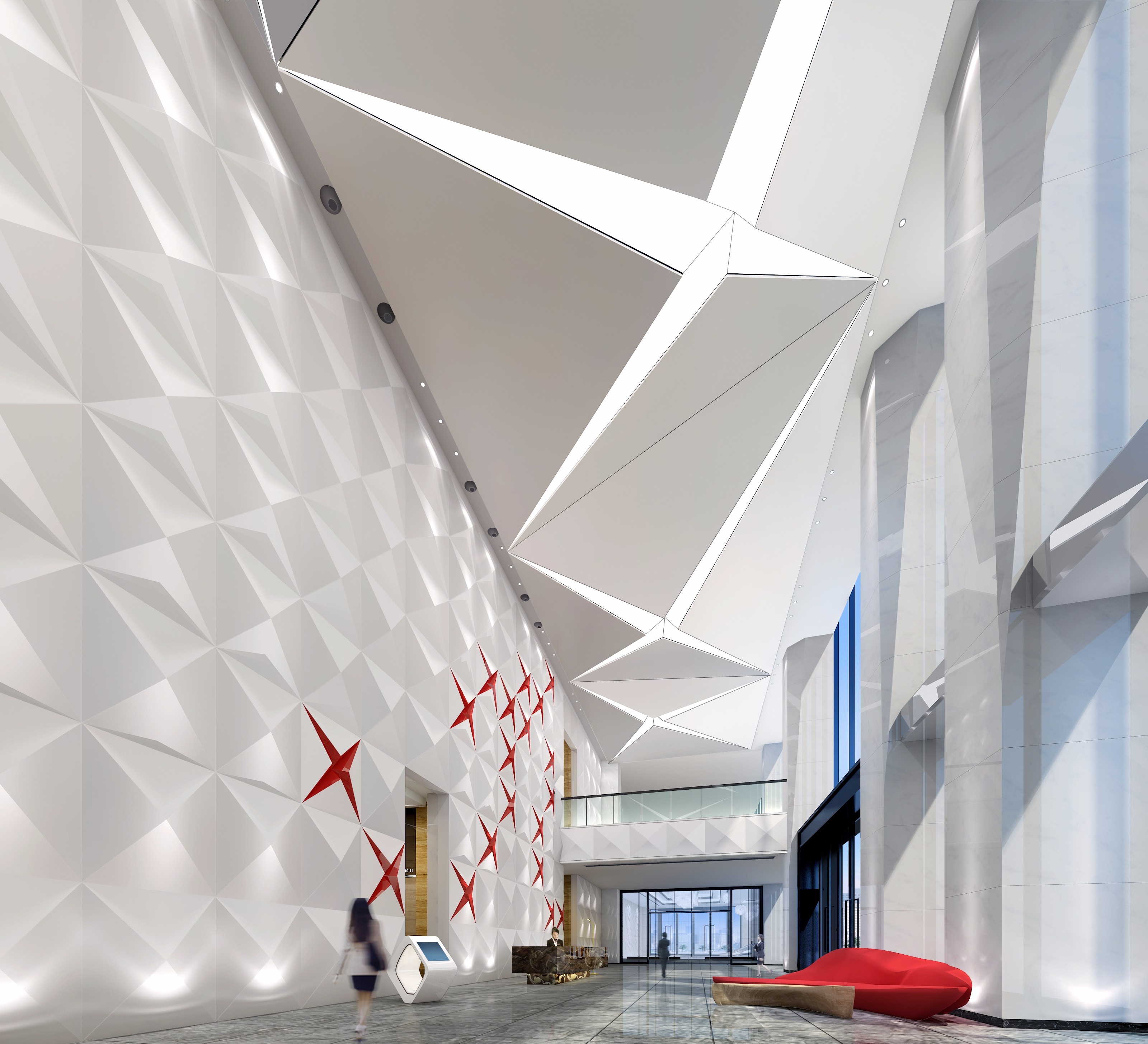 嘉定區辦公樓大廳裝修設計-第1張圖片-上海古都建筑設計集團