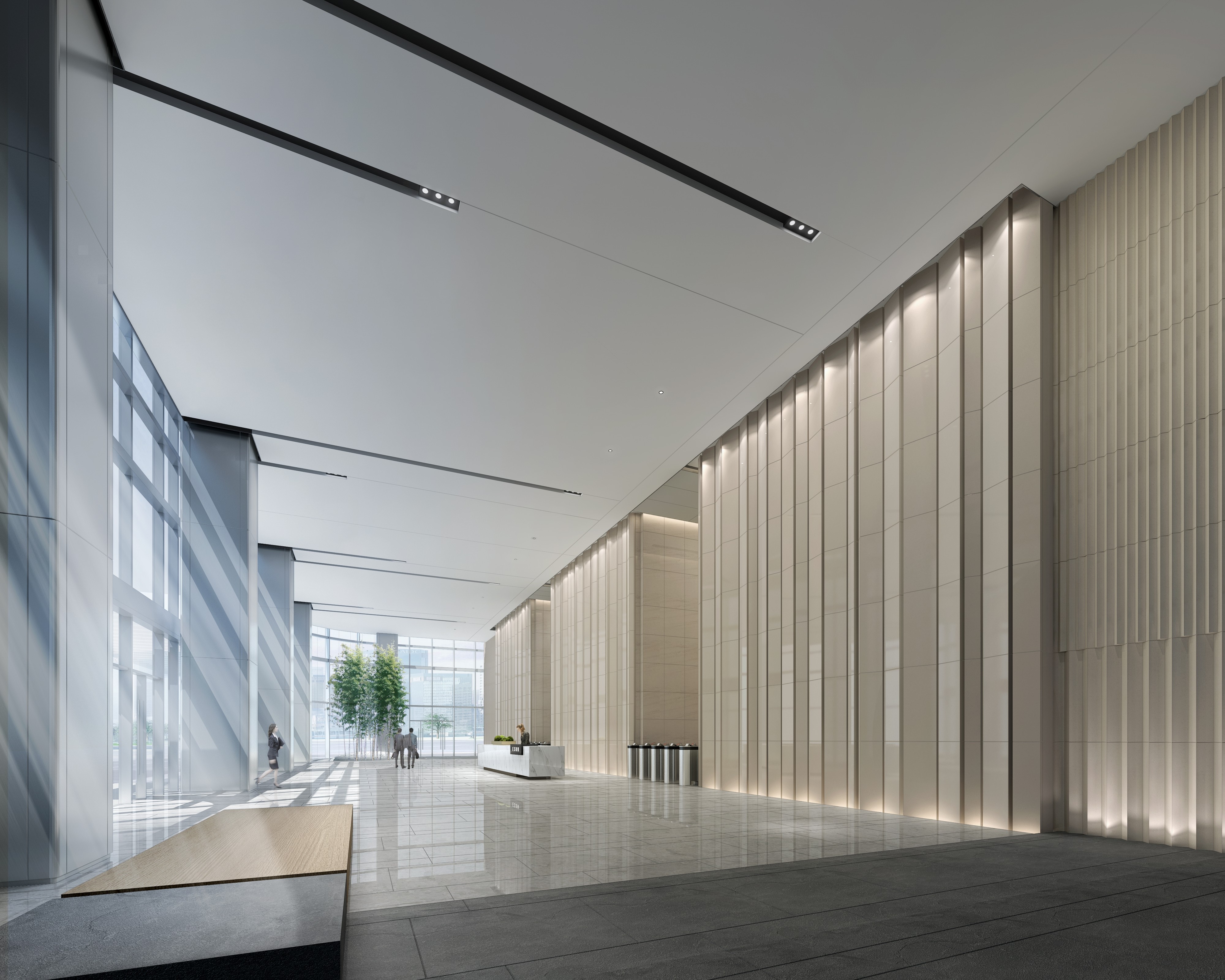 嘉定區辦公樓大廳裝修設計-第6張圖片-上海古都建筑設計集團