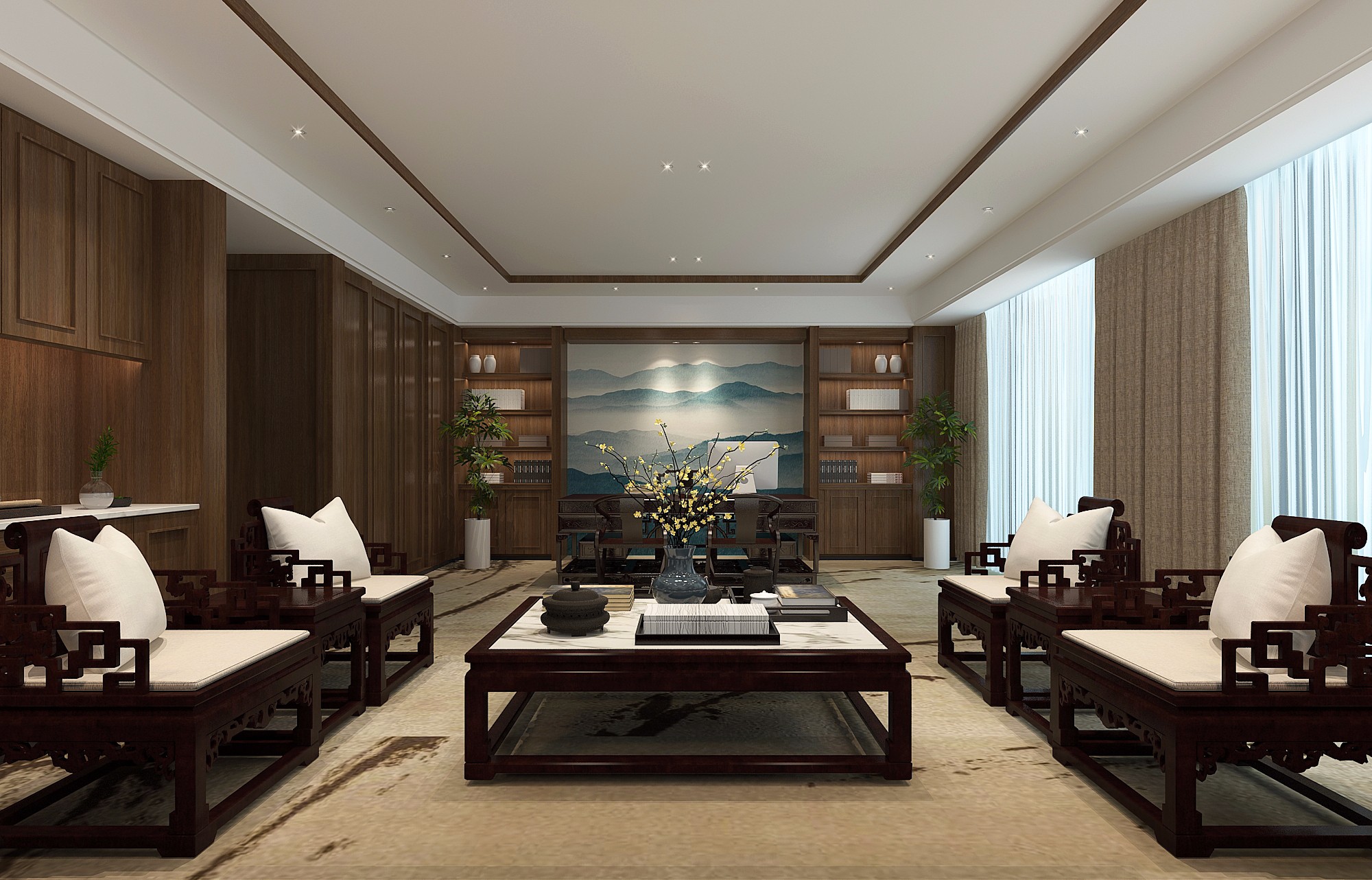 古典大氣老板辦公室裝修設(shè)計-第5張圖片-上海古都建筑設(shè)計集團 古典大氣老板辦公室裝修設(shè)計-第5張圖片-上海古都建筑設(shè)計集團