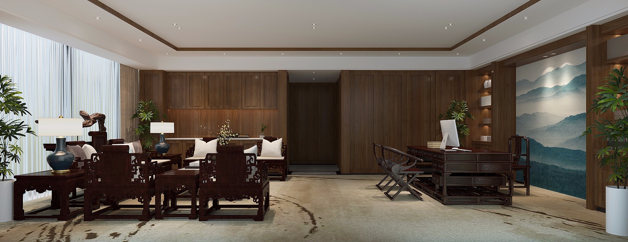 古典大氣老板辦公室裝修設(shè)計-第8張圖片-上海古都建筑設(shè)計集團 古典大氣老板辦公室裝修設(shè)計-第8張圖片-上海古都建筑設(shè)計集團