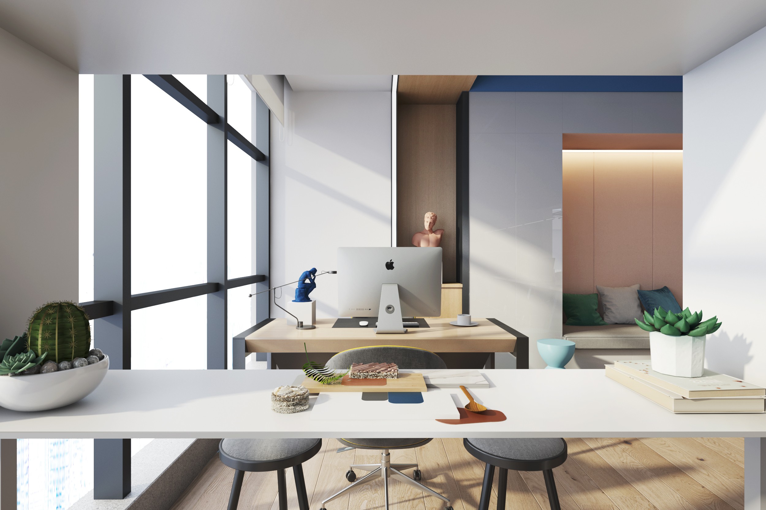 素色風格辦公室裝修設計-第4張圖片-上海古都建筑設計集團