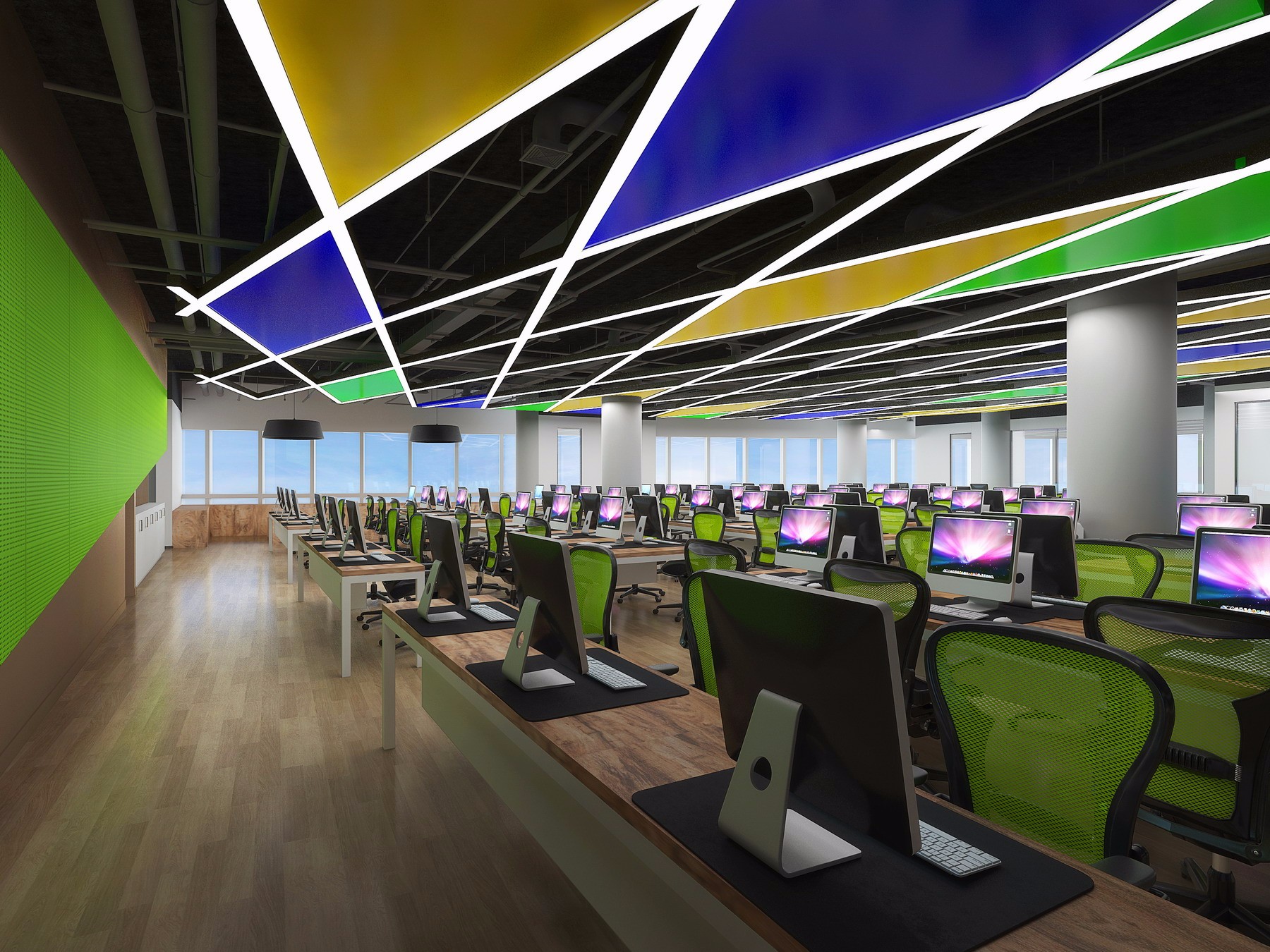 普陀區現代科技風格辦公室裝修設計-第3張圖片-上海古都建筑設計集團