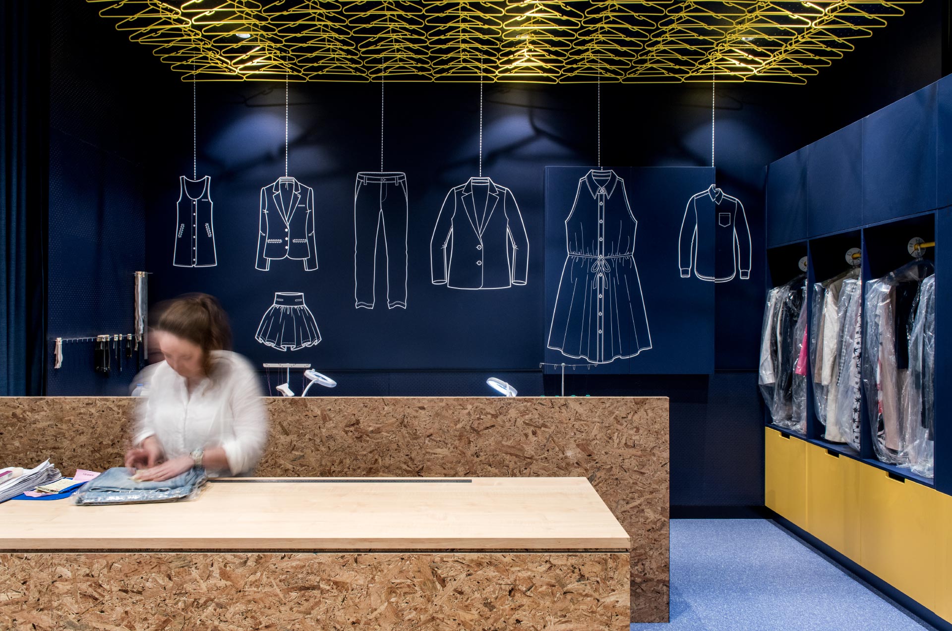 清新藍調干洗店裝修設計-第6張圖片-上海古都建筑設計集團