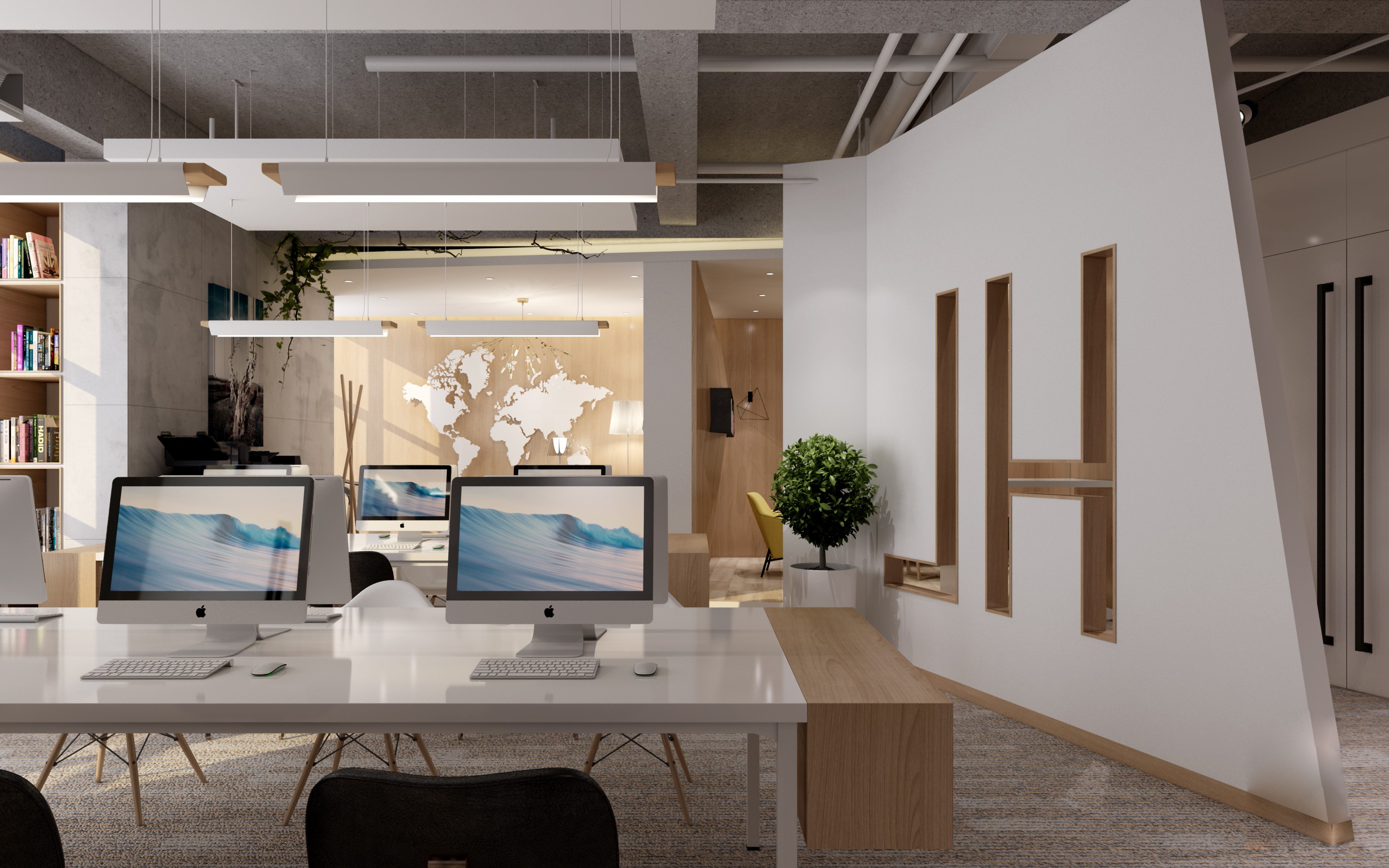 質樸風格辦公室裝修效果圖-第3張圖片-上海古都建筑設計集團