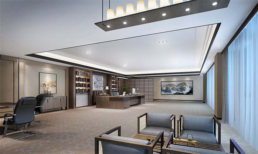 920平新中式風格辦公室設計方案-辦公室裝修設計效果圖-第3張圖片-上海古都建筑設計集團 920平新中式風格辦公室設計方案-辦公室裝修設計效果圖-第3張圖片-上海古都建筑設計集團